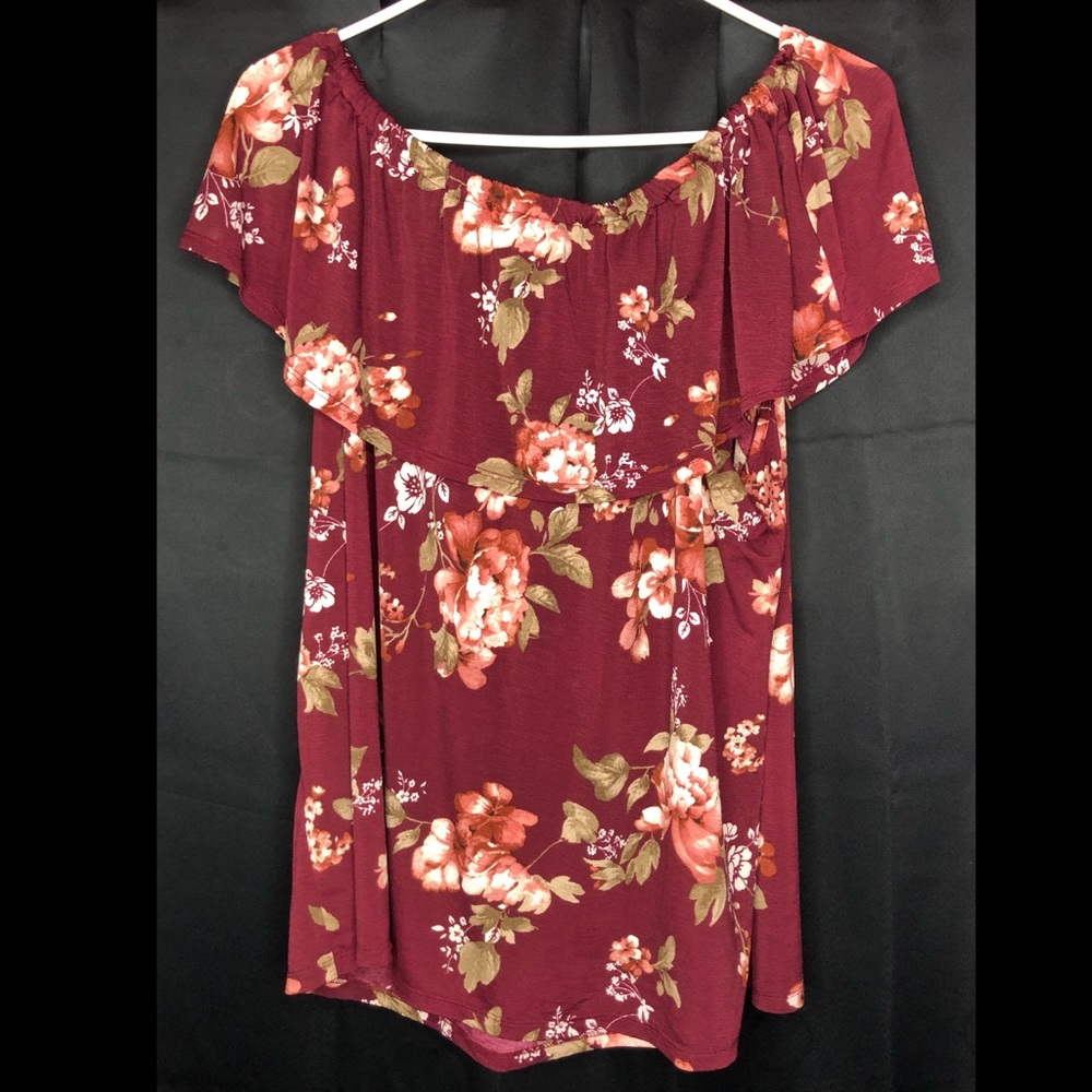Off the shoulder floral blouse